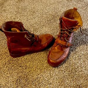 Polo Ralph Lauren Ranger Tulmbled leather Hi-top Boots with strap